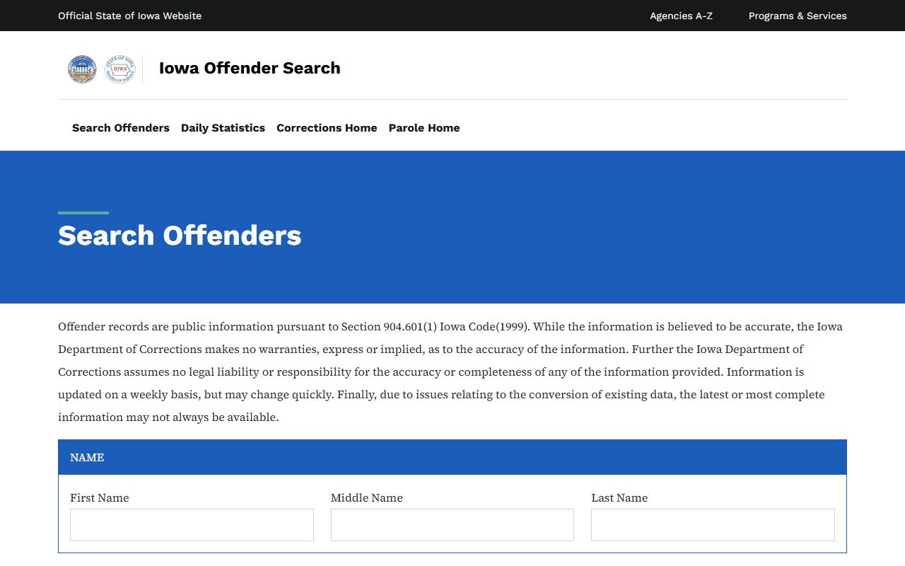 Iowa DOC offender search for Fremont County inmate population transfers